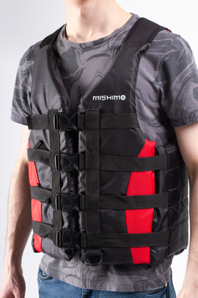 Жилет спасательный MISHIMO PRO Премиум качества Черно-красный в Дербенте