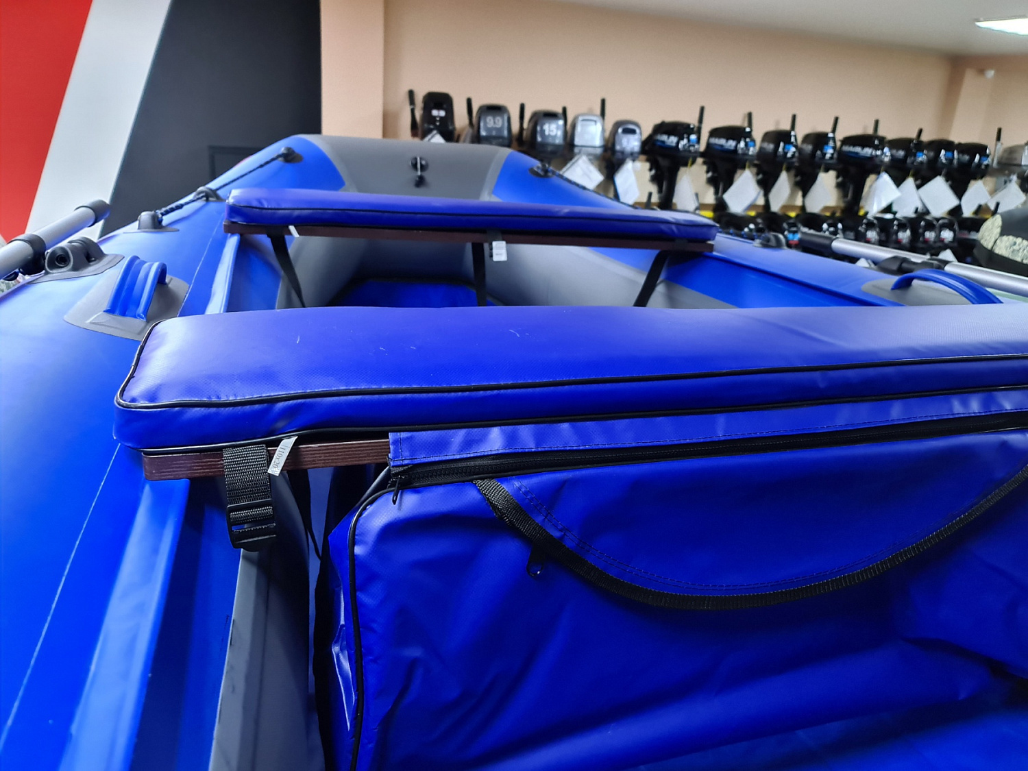 КОМПЛЕКТ МЯГКИХ НАКЛАДОК С СУМКОЙ ДЛЯ ЛОДОК 110Х20 СИНИЙ в Дербенте