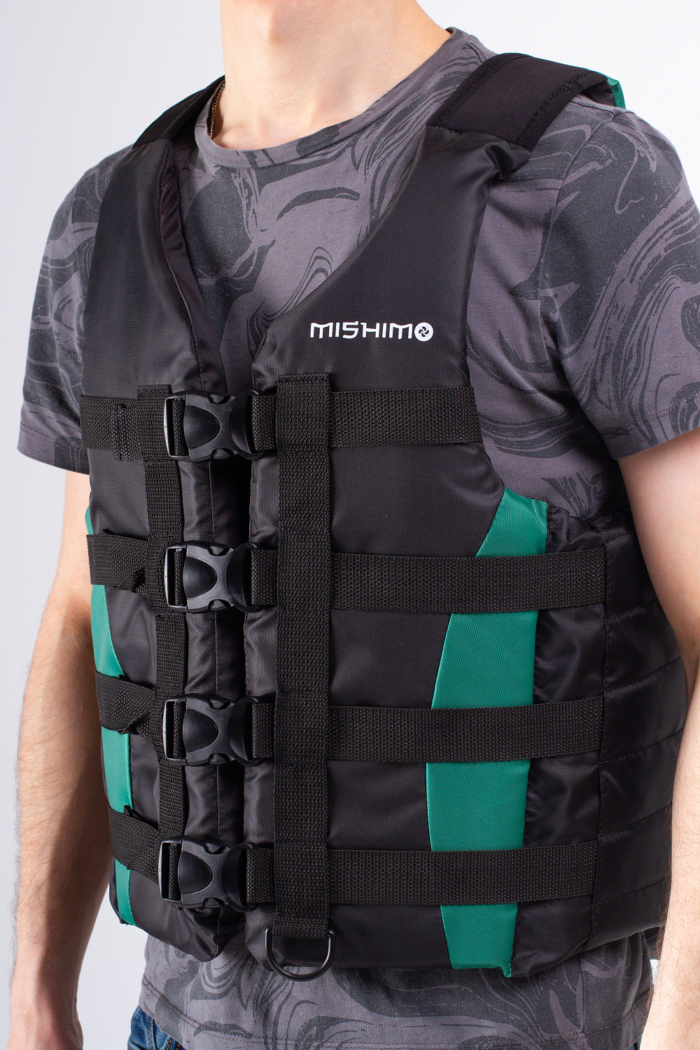 Жилет спасательный MISHIMO PRO Премиум качества Черно-зеленый в Дербенте