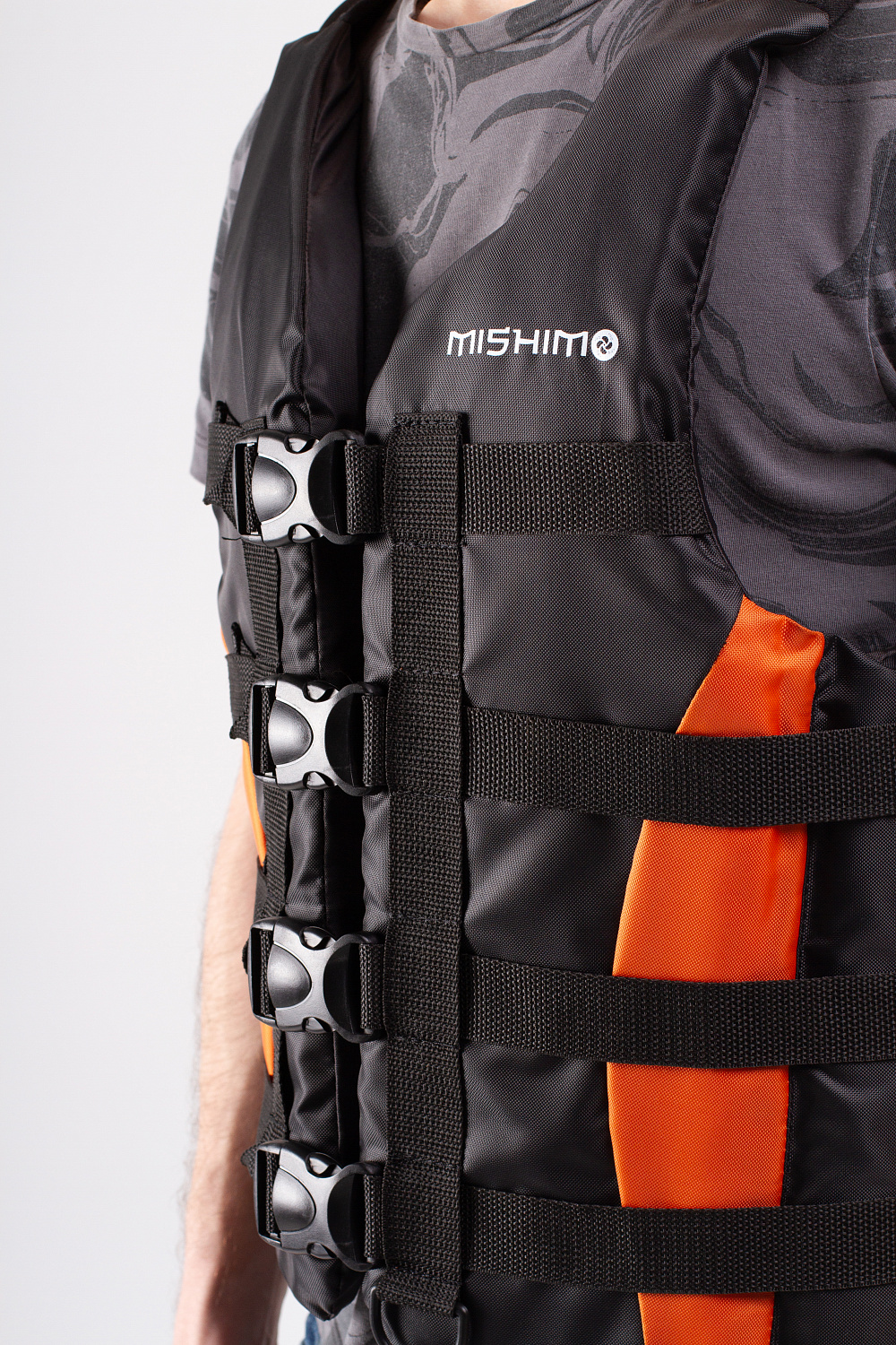Жилет спасательный MISHIMO PRO Премиум качества Черно-оранжевый в Дербенте